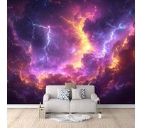 Générique Papier Peint Intissé Galaxie Des Couleurs, Papier Peint Intissé Univers Espace 300X210Cm Décoration Murale Rapide Diy Fresque Murale Créative Tête De Lit Chambre Salon Facile À Appliquer