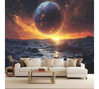 Générique Papier Peint Intissé Galaxie, Papier Peint Panoramique Univers Espace 300X210Cm Décoration Murale Rapide Diy Fresque Murale Créative Tête De Lit Chambre Salon Facile À Appliquer