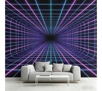 Générique Papier Peint Intissé Grille Néon, Papier Peint Panoramique Abstrait Moderne pour Salon Chambre, Déco Murale Maison, Décoration Photo Murale 250x175 cm K-MZ&11