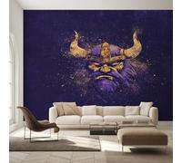 Générique Papier Peint Intissé Guerrier Viking, Papier Peint Panoramique Mythologie Nordique Odin pour Salon Chambre Bureau Couloir, Décoration Murale, 150 x 105 cm (L x H) Y&W28