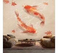 Générique Papier Peint Intissé Japonais Poisson Aquarelle Oriental 150 x 105 cm Papier Peint Panoramique Grandes Poster Mural Photo pour Salon, Chambre, Décor Fond TV N34