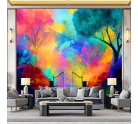 Générique Papier Peint Intissé Jardin Aquarelle, Style Fantastique Papier Peint Photo Panoramique - Poster Géant Personnalisé Impression 250 x 175 cm pour Salon Chambre Maison Décor Murale