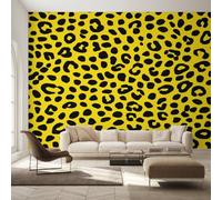 Générique Papier Peint Intissé Léopard Jaune, Papier Peint Panoramique Impression Guépard Moderne pour Salon Chambre, Déco Murale Maison, Décoration Photo Murale 350x256 cm K-MZ&15