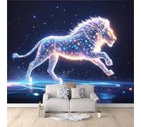 Générique Papier Peint Intissé lion, 3D Panoramique Murale Galaxie de l'éclipse 300x210cm Décoration murale rapide DIY fresque murale créative tête de lit chambre salon facile à appliquer