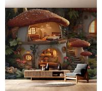 Générique Papier Peint Intissé Magie Fantastique, Papier Peint Panoramique Champignon Féérique Enfants pour Salon Chambre Bureau Couloir, Décoration Murale, 250 x 175 cm (L x H) Y&W55