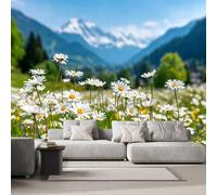 Générique Papier Peint Intissé Marguerite Fleurs 3D Moderne Photo Mural Nature Paysages Décoration Murale Grand Format XXL pour Salon Cuisine Bureau Chambre d'enfants TV mur 450x315 cm H1142