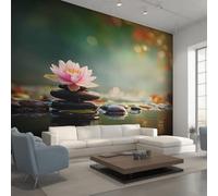 Générique Papier Peint Intissé Méditation Nature, Papier Peint Panoramique Pierre Zen pour Salon Chambre Bureau Couloir, Décoration Murale, 250 x 175 cm (L x H) Y&W66