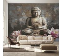 Générique Papier Peint Intissé Méditation Zen, Papier Peint Panoramique Bouddha 3D pour Salon Chambre Bureau Couloir, Décoration Murale, 300 x 250 cm (L x H) Y&W36