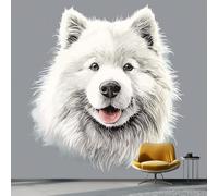 Générique Papier Peint Intissé Mignon Portraits D'Animaux Chiens, Gris Papier Peint Mural pour Salon Chambre Fond Décor TV, Photo Geant Mural Art Tableaux Muraux pour Decoratif 350 x 256 cm