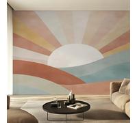 Générique Papier Peint Intissé Moderne Milieu du Siècle, Papier Peint Panoramique Soleil Bohème Rétro pour Salon Chambre Bureau Couloir, Décoration Murale, 200 x 140 cm (L x H) Y&W89