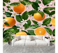 Générique Papier Peint Intissé Mural Poster 3D 250x175cm Fruits ThèMe Orange Papier Peint Panoramique Rose pour Salon Chambre d'enfants restaurant Décoration Murale