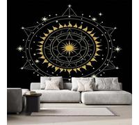 Générique Papier Peint Intissé Mythologie Nordique 3D Moderne Photo Mural Runes Soleil Décoration Murale Grand Format XXL pour Salon Cuisine Bureau Chambre d'enfants TV mur 400x280 cm H1285