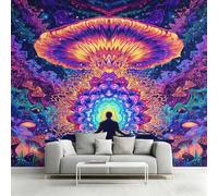 Générique Papier Peint Intissé Noen Psychédélique, Papier Peint Panoramique Champignon Psychédélique pour Salon Chambre Bureau Couloir, Décoration Murale, 350 x 256 cm (L x H) Y&W87