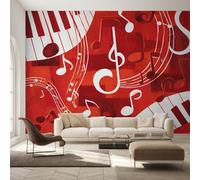 Générique Papier Peint Intissé Note de Musique, Papier Peint Panoramique Art Musical Moderne pour Salon Chambre, Déco Murale Maison, Décoration Photo Murale 150x105 cm K-MZ&15