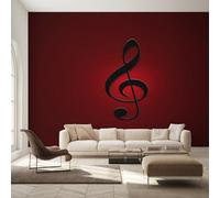 Générique Papier Peint Intissé Note de Musique, Papier Peint Panoramique Symbole Musical Noir pour Salon Chambre Bureau Couloir, Décoration Murale, 300 x 250 cm (L x H) Y&W28