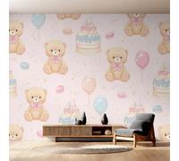 Générique Papier Peint Intissé Ours Cartoon, Papier Peint Panoramique Ours Mignon Petites Filles pour Salon Chambre Bureau Couloir, Décoration Murale, 350 x 256 cm (L x H) Y&W83