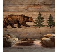 Générique Papier Peint Intissé Ours Forêt Ferme Animaux Sauvages 200 x 140 cm Papier Peint Panoramique Grandes Poster Mural Photo pour Salon, Chambre, Décor Fond TV N52