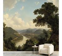 Générique Papier Peint intissé Panoramique Paysage Naturel 150 x 105 cm, Rivière Bois Canyon Papier Peint - Pour Salon Chambre Salle à manger Décoration Murale, Taille Sur Mesure