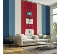 Générique Papier Peint Intissé Phare Nautique Maritime 300 x 210 cm Papier Peint Panoramique Grandes Poster Mural Photo pour Salon, Chambre, Décor Fond TV x149