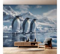 Générique Papier Peint Intissé Pingouin Mignon, Papier Peint Panoramique Manchot Arctique pour Salon Chambre Bureau Couloir, Décoration Murale, 396 x 280 cm (L x H) Y&W83