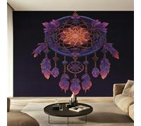 Générique Papier Peint Intissé Plume Rêveuse, Papier Peint Panoramique Attrape-Rêves Violet pour Salon Chambre Bureau Couloir, Décoration Murale, 500 x 350 cm (L x H) Y&W86