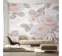 Générique Papier Peint Intissé Rose, Papier Peint Panoramique Fleur Botanique pour Salon Chambre Bureau Couloir, Décoration Murale, 500 x 350 cm (L x H) Y&W28