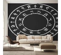 Générique Papier Peint Intissé Rune Viking, Papier Peint Panoramique Mythologie Nordique pour Salon Chambre Bureau Couloir, Décoration Murale, 450 x 315 cm (L x H) Y&W45