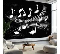 Générique Papier Peint Intissé Style Grunge 450L x 280H cm, Papier Peint Panoramique Minimaliste Musique Note de Musique - Grandes Poster Mural Photo pour Salon Chambre Restaurant DéCor Fond Tv