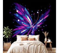 Générique Papier peint intissé style Neon, Tech, papier peint panoramique Butterfly, Geometric mural pour meuble en rouleau, salon, décoration murale 300 x 210 cm