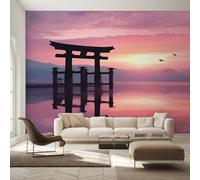Générique Papier Peint Intissé Torii, Papier Peint Panoramique Oriental Asiatique Japonais pour Salon Chambre Bureau Couloir, Décoration Murale, 300 x 250 cm (L x H) Y&W28