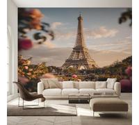 Générique Papier Peint Intissé Tour Eiffel, Papier Peint Panoramique Romantique Paris pour Salon Chambre, Déco Murale Maison, Décoration Photo Murale 250x175 cm K-MZ&15