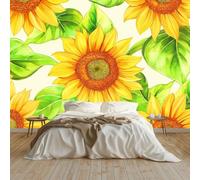 Générique Papier Peint Intissé, Tournesol aquarelle Mural Affiche Géante Décoration Pour Salon Enfant Chambre Garcon Fille Adot 400 x 280 cm Photo Murale