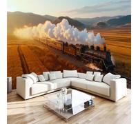 Générique Papier Peint Intissé Vintage Train 250x175 cm, Salon | Papier Peint Panoramique Champ De Blé Fresque Murale, Décoration Murale Moderne, Chambre Bureau, Couloir 2L505