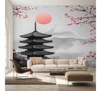 Générique Papier Peint Japonais, Motif Papier Peint Intissé Panoramique Asiatique Oriental 450x315 Wallpaper Pour Salon Chambre Deco Murale W&65