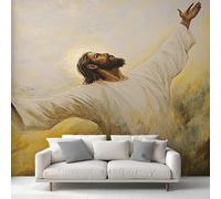 Générique Papier Peint Jésus Papier Peint Panoramique Christ Catholique Chrétien Papiers Peints Intissé Fresque Murale, Decoration Chambre Salon Wallpaper, 400 x 280 cm 32&I