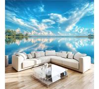Générique Papier Peint Lacs Forêts 3D Panoramique intissé Murale Ciel Nature Sauvage Papier Peint xxl Fresque Murale Moderne Peinture Murale Décorative pour Salon Chambre 350x256 11yf283