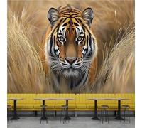 Générique Papier Peint Le Tigre Un Animal Des Prairies 3D Panoramique intissé Murale Papier Peint xxl Fresque Murale Moderne Peinture Murale Décorative pour Salon Chambre 300x210 7yf100