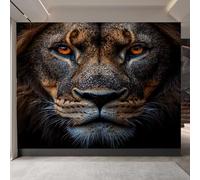 Générique Papier Peint Lion 250 x 175 CM, 3D Animal Photo Geant Mural, Salon Non Tissé Papiers Peints, Chambre étanche à l'eau Mat lmage Muraux Poster, Personnalisable Wallpaper