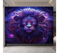 Générique Papier Peint Lion 300 x 210 CM, 3D Surréaliste Animaux Photo Geant Mural, Salon Non Tissé Papiers Peints, Chambre étanche à l'eau Mat lmage Muraux Poster, Personnalisable Wallpaper