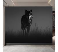 Générique Papier Peint Loup 200 x 140 CM, 3D Gris Photo Geant Mural, Salon Non Tissé Papiers Peints, Chambre étanche à l'eau Mat lmage Muraux Poster, Personnalisable Wallpaper
