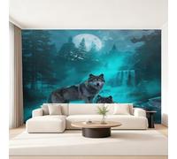 Générique Papier Peint Loup, Motif Papier Peint Intissé Panoramique Faune Sauvage Forêt 280x200 Wallpaper Pour Salon Chambre Deco Murale W&73