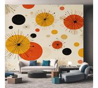 Générique Papier Peint Milieu du Siècle 250X175cm, Papier Peint Intissé Boho Géométrique Salon Chambre Panoramique Decoration, Fresque Murale Décoration Murale D7