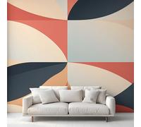 Générique Papier Peint Milieu Du Siècle Papier Peint Panoramique Boho Géométrique Papiers Peints Intissé Fresque Murale, Decoration Chambre Salon, 400 x 280 cm CQ&B9S