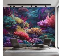 Générique Papier Peint Monde Sous-Marin Papier Peint Panoramique Aquarium Mer Océan Corail Papiers Peints Intissé Fresque Murale, Decoration Chambre Salon Wallpaper, 100 x 70 cm VOO&Z