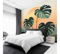 Générique Papier Peint Monstera, Motif Papier Peint Intissé Panoramique Plante Tropical 350x256 Wallpaper Pour Salon Chambre Deco Murale W&81