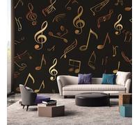 Générique Papier Peint Motif Abstrait Notes de Musique - Papier Peint Panoramique 100 x 70 cm, Tableaux Muraux pour Chambre, Salon, Photo Mural Décoration pour Fond TV ssB140