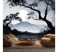 Générique Papier Peint Motif Montagne Arbre Peinture à L'encre Paysage - Papier Peint Panoramique 100 x 70 cm, Tableaux Muraux pour Chambre, Salon, Photo Mural Décoration pour Fond TV W99