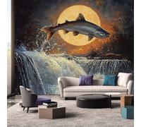 Générique Papier Peint Motif Poisson Rural Wald, Papier Peint Panoramique Tableaux Photo Muraux Utilisé Pour Chambre, Salon, Fond TV Décoration Murale 250 x 175 cm K61