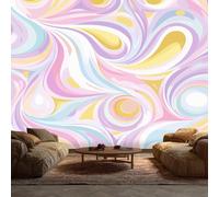 Générique Papier Peint Motif Rose Tourbillon Rétro Abstrait Vague, Papier Peint Panoramique Tableaux Photo Muraux Utilisé Pour Chambre, Salon, Fond TV Décoration Murale 200 x 140 cm N101