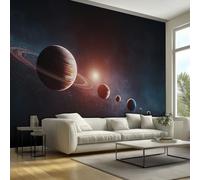 Générique Papier Peint Motif Système Solaire Univers Planète, Papier Peint Panoramique Tableaux Photo Muraux Utilisé Pour Chambre, Salon, Fond TV Décoration Murale 450 x 315 cm E106